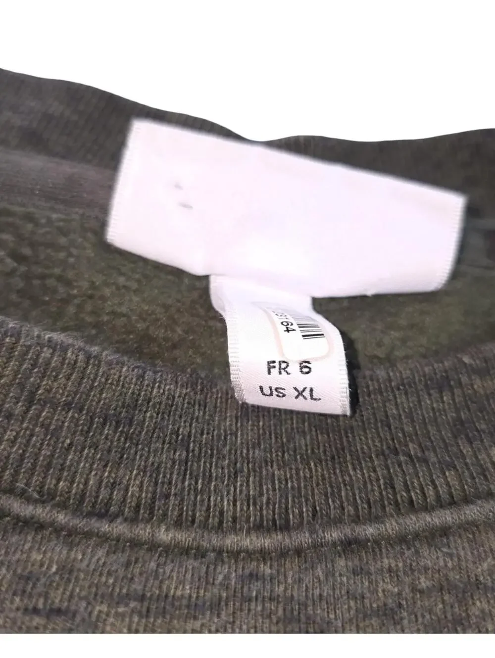 Lacoste Men's XL Sweater Felt Crocodile Crew Neck Olive Green Tonal - Picture 8 of 9